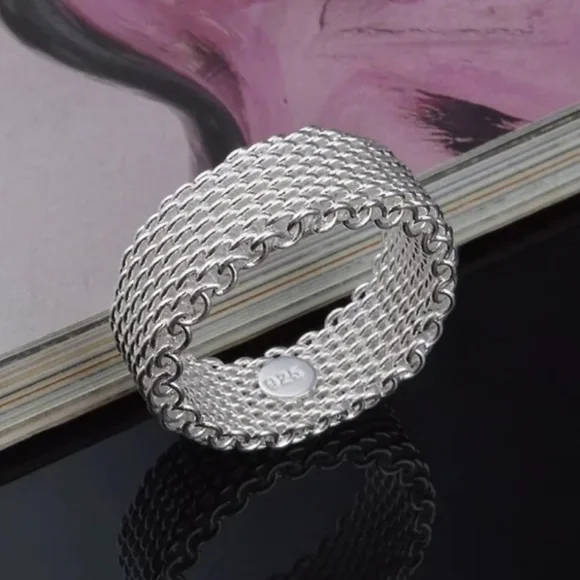 Sterling Silver Thick Mesh Band - Picture 3 of 7